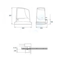 Run 400 high speed 24 volt schuifpoortmotor