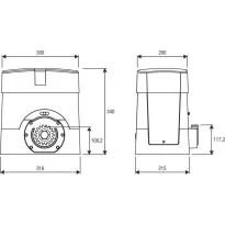 BULL10M.S 1000kg schuifpoortmotor 230V 