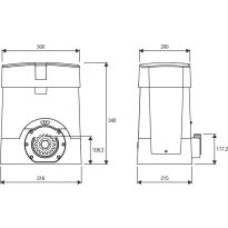 BULL20M.S 2000kg, schuifpoortmotor 230V 